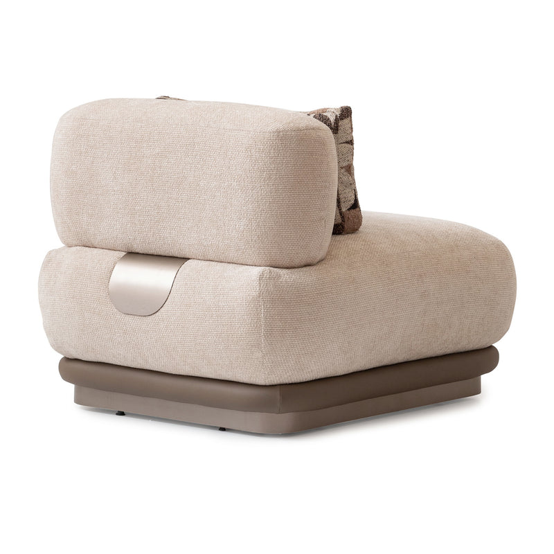 Bristol Point - Armless Chair - Fawn / Saddle Brown - R&R Furniture Gallery (Fountain Valley, CA)