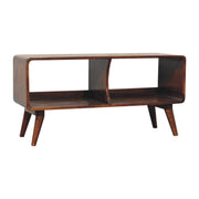 Curved Double Slot Media Unit - Dark Brown - R&R Furniture Gallery (Fountain Valley, CA)