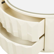 Facino - Round Storage Coffee Table - White Birch - R&R Furniture Gallery (Fountain Valley, CA)