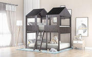 Bunk Bed With Roof, Window, Guardrail, Ladder - R&R Furniture Gallery (Fountain Valley, CA)