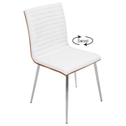 Lumi Source Mason contemporary dining chair set with 2 swivel chairs featuring modern design and wooden legs.