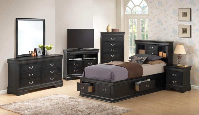 Traditional Style Bookcase Storage Bed - R&R Furniture Gallery (Fountain Valley, CA)