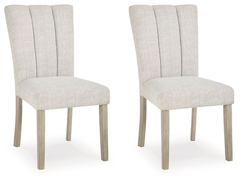 Larawyn - Dining Upholstered Side Chair (Set of 2) - Bisque - R&R Furniture Gallery (Fountain Valley, CA)