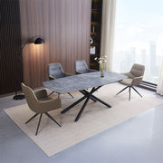 Hester - Ceramic Top Dining Table - Gray & Black - R&R Furniture Gallery (Fountain Valley, CA)