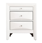 Modern design accent nightstand by Glory Furniture featuring sleek wood finish and a single drawer for stylish bedroom storage.