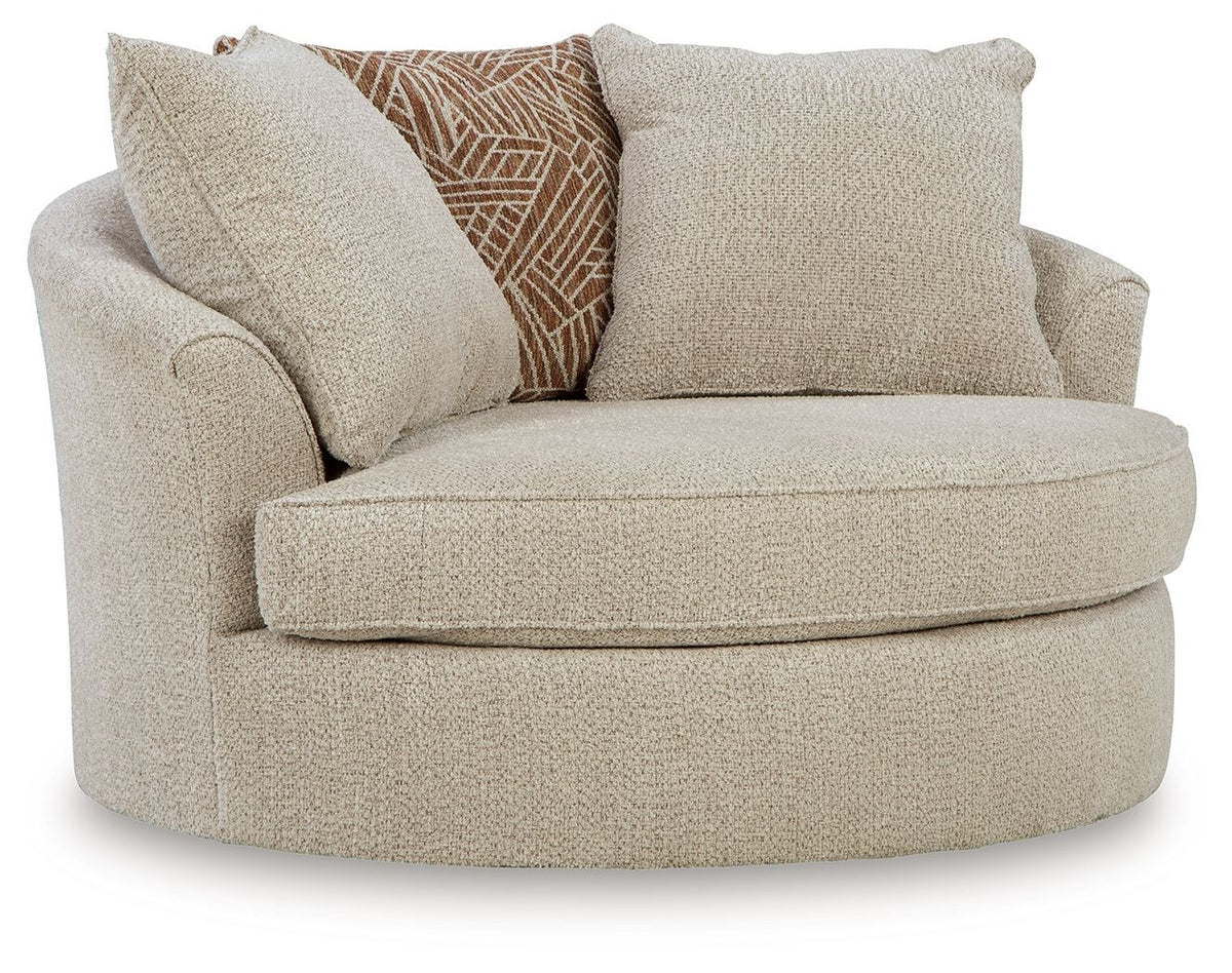 Steelwater Retreat - Oversized Swivel Accent Chair - Latte - R&R Furniture Gallery (Fountain Valley, CA)
