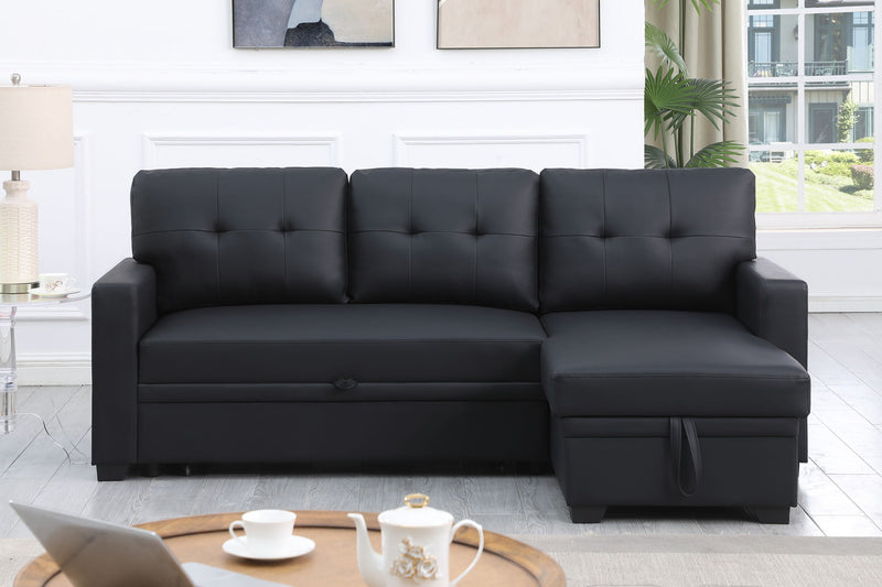 Upholstered Pull Out Sectional Sofa With Chaise - R&R Furniture Gallery (Fountain Valley, CA)