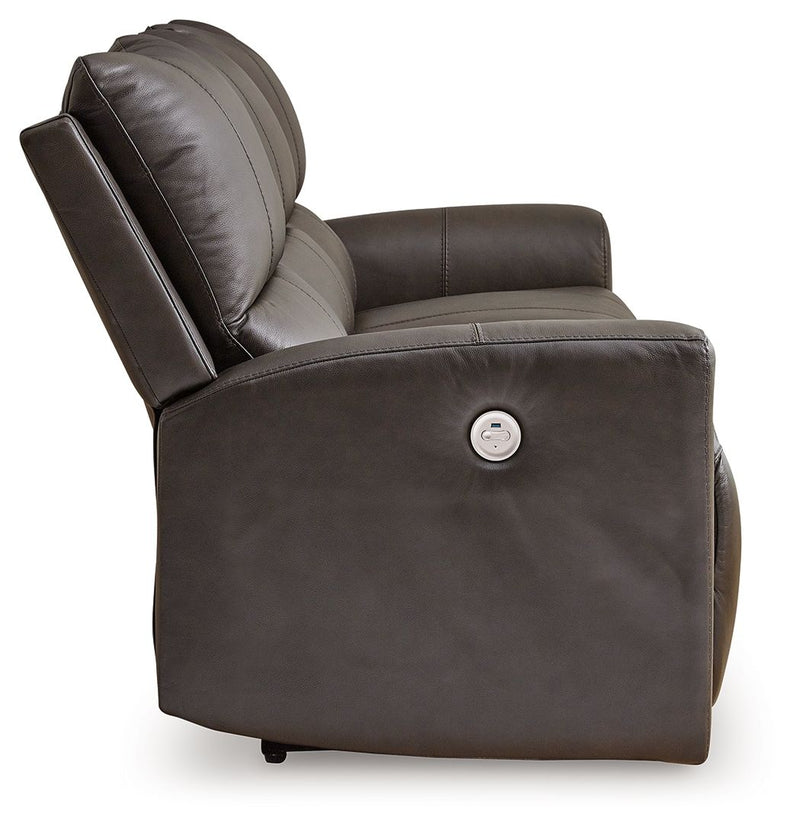 Boxmere - Reclining Power Sofa - Storm - R&R Furniture Gallery (Fountain Valley, CA)