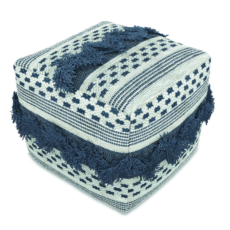 Bowden - Square Pouf Ottoman - Gray - R&R Furniture Gallery (Fountain Valley, CA)