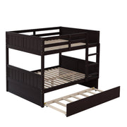 DreamHaus bunk bed with twin size trundle, featuring sturdy wood frame, ladder, and space-saving design for kids' bedroom.