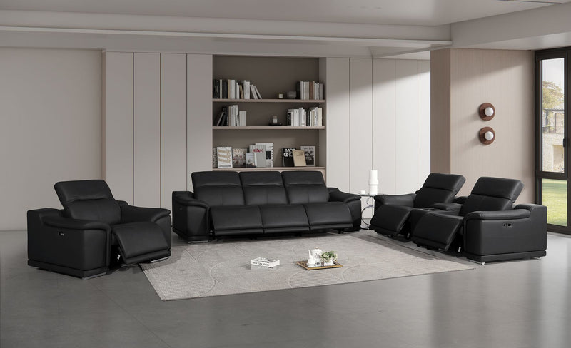 2679 - Power Reclining Sofa, Console Loveseat & Chair Set In Genuine Leather (6 Recliners) - R&R Furniture Gallery (Fountain Valley, CA)