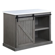 Gauri - Kitchen Island - Marble Top Top & Gray Oak - R&R Furniture Gallery (Fountain Valley, CA)