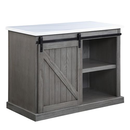 Gauri - Kitchen Island - Marble Top Top & Gray Oak - R&R Furniture Gallery (Fountain Valley, CA)