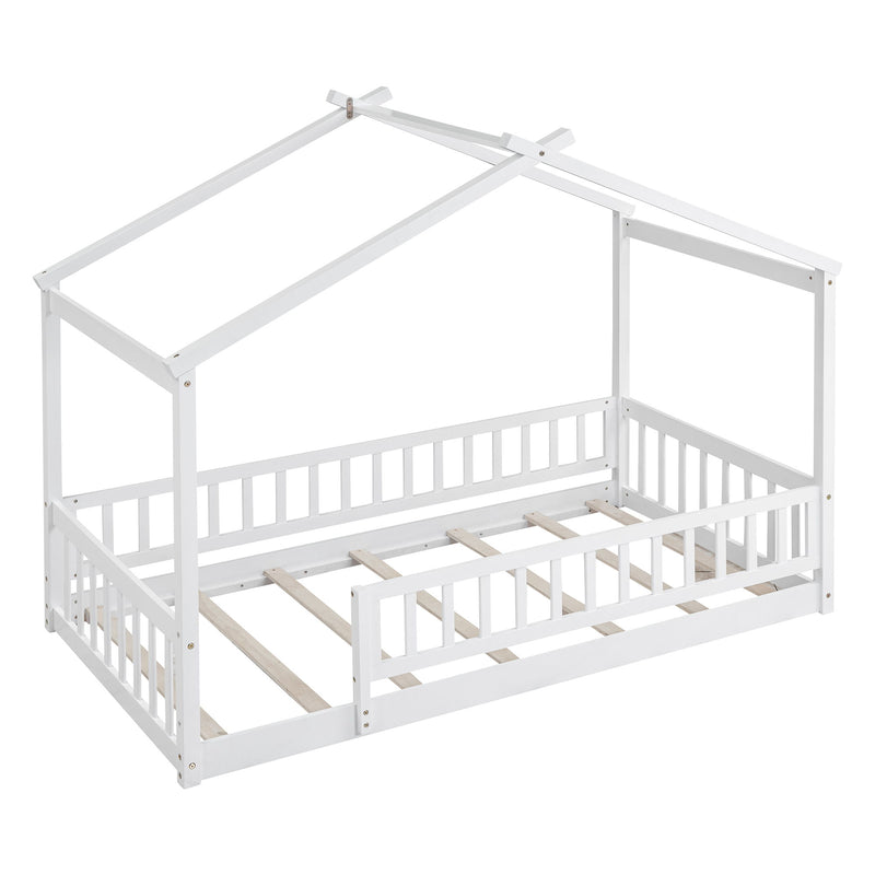 Bed House Bed Frame With Fence - R&R Furniture Gallery (Fountain Valley, CA)