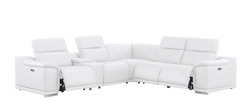 2679 - 6-Piece L-Shaped Power Reclining Sectional In Genuine Leather (3 Recliners)
