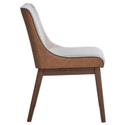 Ginny - Side Chair (Set of 2) - White Boucle, Brown Velvet & Walnut - R&R Furniture Gallery (Fountain Valley, CA)