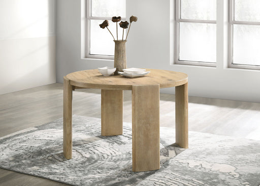 Bowen - Round Dining Table - Oak Finish - R&R Furniture Gallery (Fountain Valley, CA)
