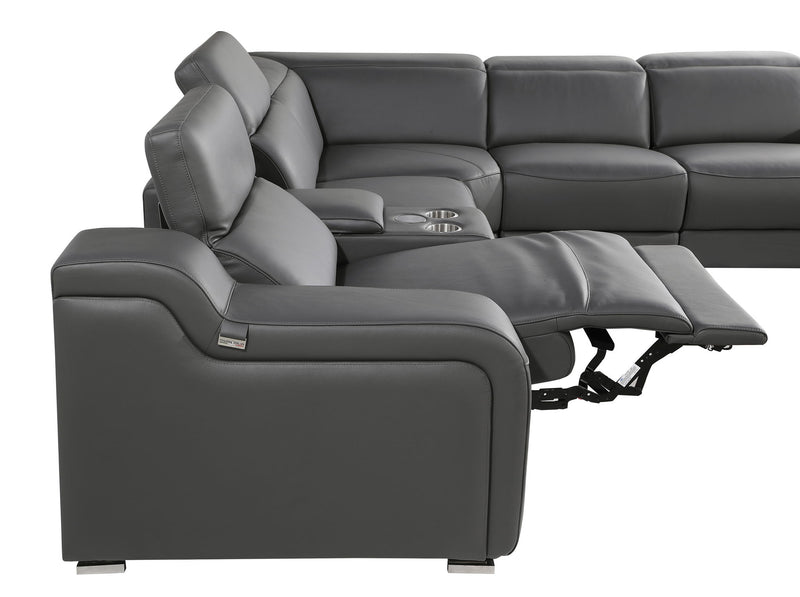 1116 - Power Reclining Italian Leather Sectional - R&R Furniture Gallery (Fountain Valley, CA)