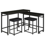 Klekner - 4 Piece Counter Height Table Set With Nesting Tables And Backless Stools - Charcoal
