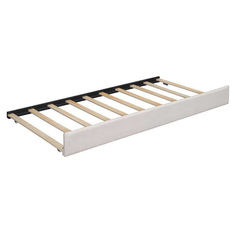 Upholstered Platform Bed With Reading Lights, Drawers, Trundle And Shelves - R&R Furniture Gallery (Fountain Valley, CA)