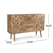 3 Drawer Sideboard With 2 Doors (KD Legs) - Natural - R&R Furniture Gallery (Fountain Valley, CA)