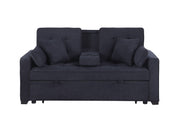 Cody II - 69.5"W Woven Fabric Convertible Sleeper Loveseat with Cup Holder - R&R Furniture Gallery (Fountain Valley, CA)