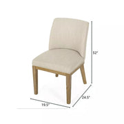 Set of two Noble House modern dining chairs with durable fabric upholstery and sturdy wooden frames.