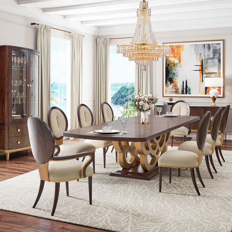 Camellia Field - Rectangular Pedestal Dining Table - R&R Furniture Gallery (Fountain Valley, CA)