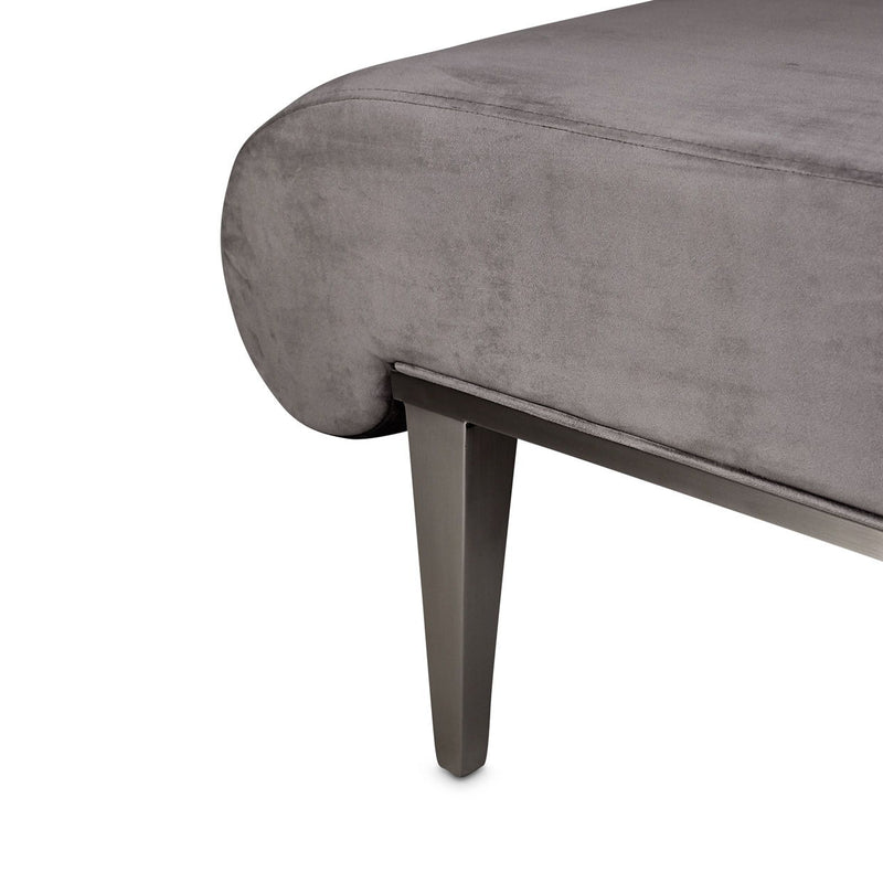 Roxbury Park - Velvet Chaise - Gray Pearl / Stainless Steel - R&R Furniture Gallery (Fountain Valley, CA)