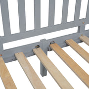 DreamHaus storage daybed with fence guardrails and two drawers, featuring a split design for independent floor bed and daybed use.