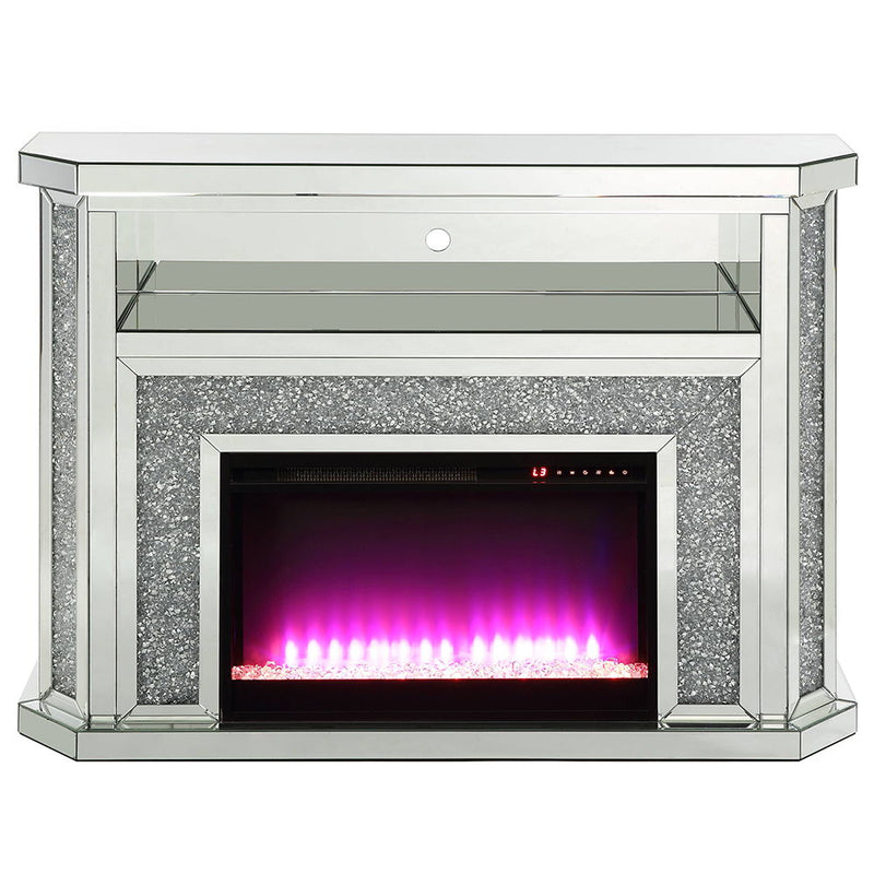 Noralie - 51" Fireplace With LED - Mirrored & Faux Diamonds - R&R Furniture Gallery (Fountain Valley, CA)