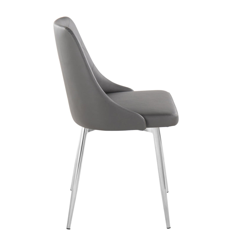Set of two Lumi Source Marche contemporary dining chairs with metal legs, showcasing sleek design and modern style.