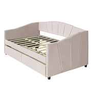 Upholstered Daybed With Two Drawers And Wood Slat - R&R Furniture Gallery (Fountain Valley, CA)