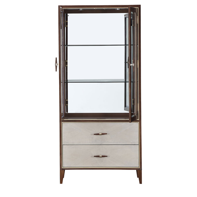 Houston - Display Cabinet - Walnut - R&R Furniture Gallery (Fountain Valley, CA)
