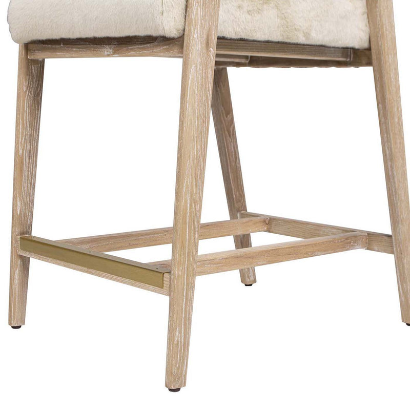 Arizona - Solid Ash Upholstered Counter Stool With Rope Detail - Creme De La Creme White - R&R Furniture Gallery (Fountain Valley, CA)