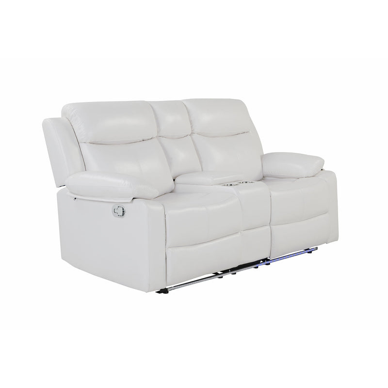 Blanche - Console Reclining Loveseat With LED Lights And Speakers - R&R Furniture Gallery (Fountain Valley, CA)