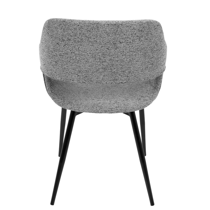 Pair of Lumi Source Margarite mid-century modern dining chairs with wooden legs and upholstered seats, set of 2.