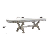 Dresden - 31" Dining Table - Vintage Bone White - R&R Furniture Gallery (Fountain Valley, CA)