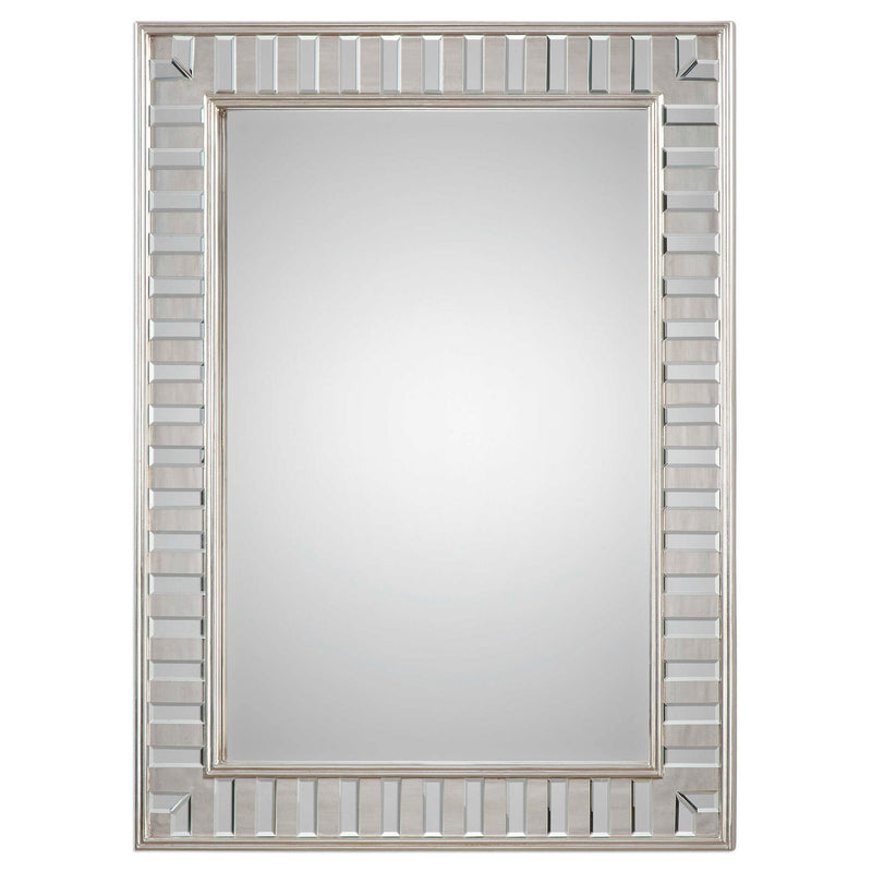 Silver leaf wall mirror by Uttermost, featuring a decorative leaf frame for elegant home décor.