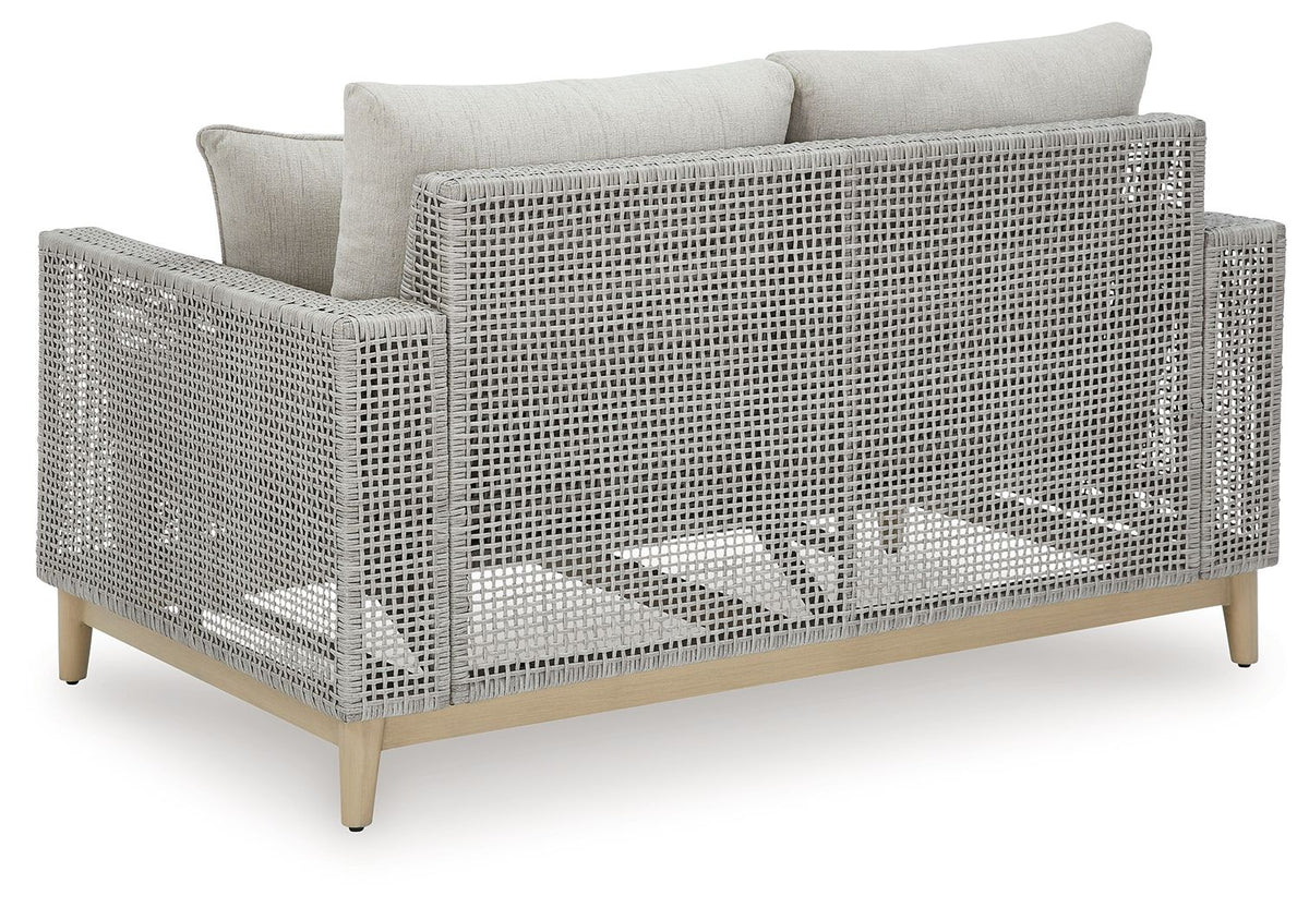 Seton Creek - Loveseat With Cushion - Gray - R&R Furniture Gallery (Fountain Valley, CA)