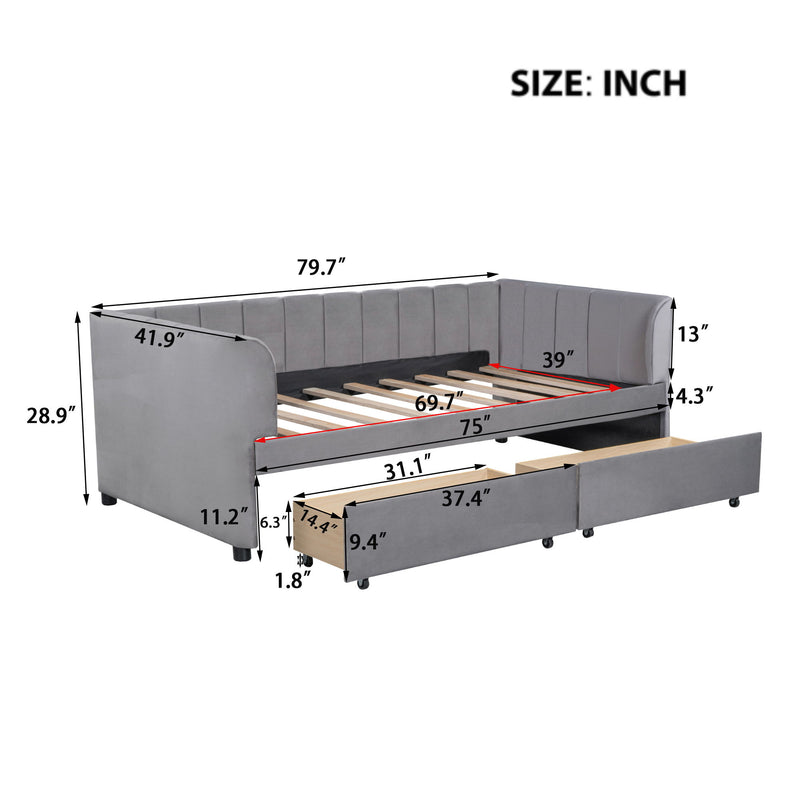Upholstered Daybed With Ergonomic Design Backrest - R&R Furniture Gallery (Fountain Valley, CA)