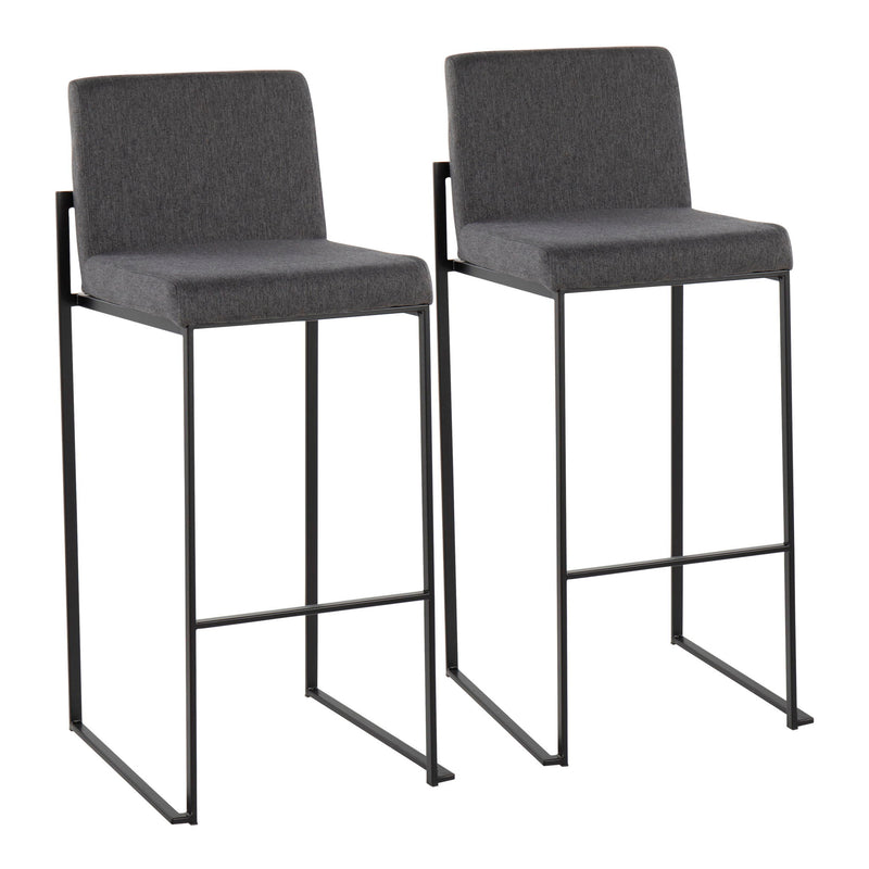 Lumi Source Fuji high back contemporary barstool with elegant design, featuring sleek modern style and cushioned seat.