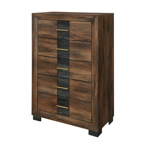 Chest With 5 Drawers - Brown Black