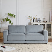 Modern Square Arm Sofa With Soft Fabric Upholstery, Deep Cushions - R&R Furniture Gallery (Fountain Valley, CA)