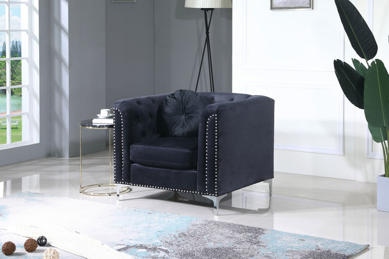 Contemporary sloped arm chair by Glory Furniture with sleek design and plush upholstery, perfect for modern living spaces.