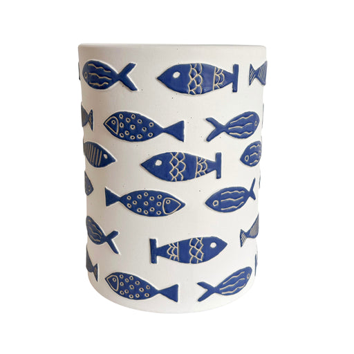 Tempest - Indoor / Outdoor Ceramic Table - Blue Fish - R&R Furniture Gallery (Fountain Valley, CA)