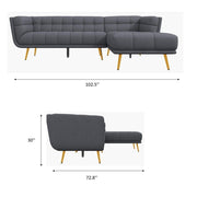 Addison - L Shape Sectional Sofa Tufted - R&R Furniture Gallery (Fountain Valley, CA)
