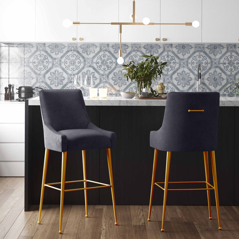 Beatrix - Pleated Velvet Stool - R&R Furniture Gallery (Fountain Valley, CA)