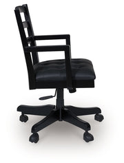 Wildenauer - Home Office Swivel Desk Chair - Brown / Black - R&R Furniture Gallery (Fountain Valley, CA)