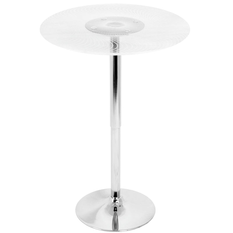 Lumi Source Spyra Ale 3-piece contemporary dining room set with adjustable bar table and matching stools, modern design in image.